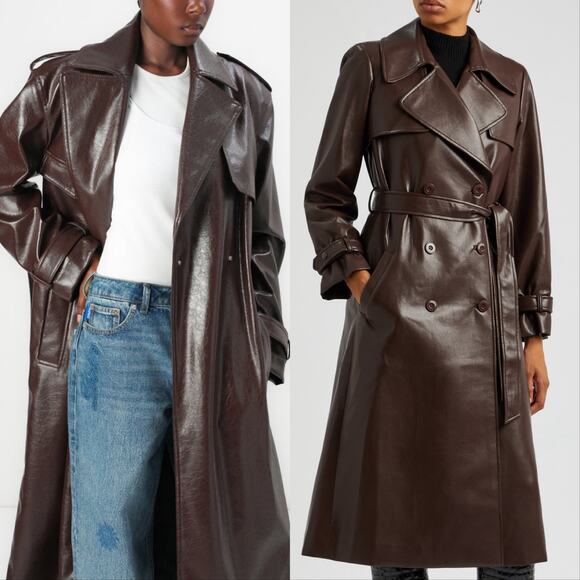 Alice + Olivia Jackets & Blazers - Alice and Olivia Elicia Faux Leather Trench Coat